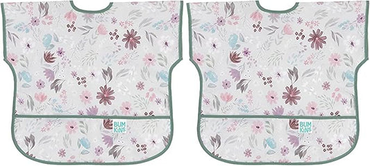 Bumkins Bibs - Toddler Bibs, Waterproof, Large for 1-3 Years, Short Sleeve-BubblyBeeBaby