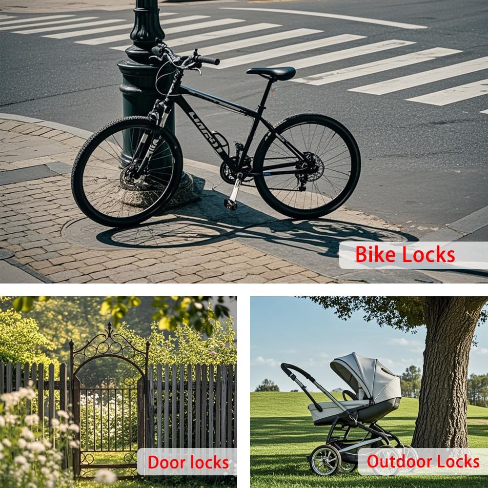 3.3mm Steel Wire Rope Outdoor Travel Security Cable Lock,Braided Steel Coated Safety Cable Luggage Lock,Safety Cable Wire Rope Chain Lock Double Loop Lightweight (Blue, 24in/2Pcs)