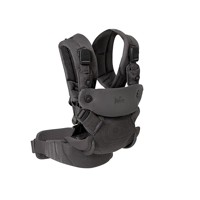 Joie Savvy Air 4-in-1 Mesh Baby Carrier – Breathable, Ergonomic Baby Carrier with 4 Carry Positions, Cooling Mesh Fabric, Padded Straps, and Lumbar Support (Cinder)-BubblyBeeBaby