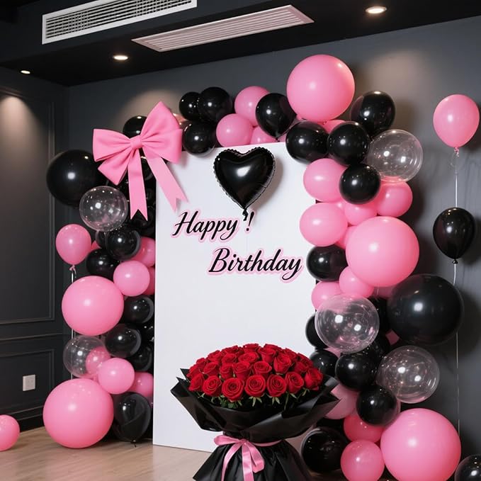 140pcs Pink Round Balloons Different Sizes 18 12 10 5 Inch Latex Balloons for Arch Decoration Party Balloon Kit for Graduation Birthday Party Wedding Balloon Baby Shower Decoration-BubblyBeeBaby