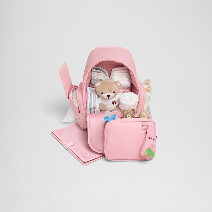 Huggies Signature Hug Pack Diaper Backpack, Bridal Rose, O/S-BubblyBeeBaby