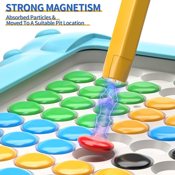 2-IN-1 Large Magnetic Drawing Board for Toddlers Kids, Magnetic Color and Number Maze, Magnetic Dot Art Board for Kids, Montessori Education Travel Toys for Boys Girls Age 3 4 5 6 7 8 Years Old-BubblyBeeBaby