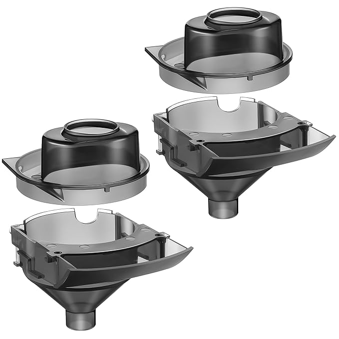2 Sets Replacement Funnel Compatible with Baby Brezza Replacement Parts Funnel and Cover Baby Formula Dispenser, Grey-BubblyBeeBaby