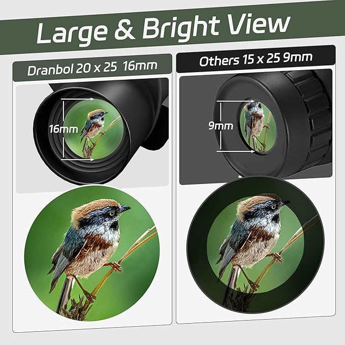 20X25 Small Binoculars for Adults and Kids, Large Eyepiece Binoculars for Bird Watching Easy Focus, Pocket High Powered Opera Glasses for Concert, Cruise Ship, Travel Must Have-BubblyBeeBaby