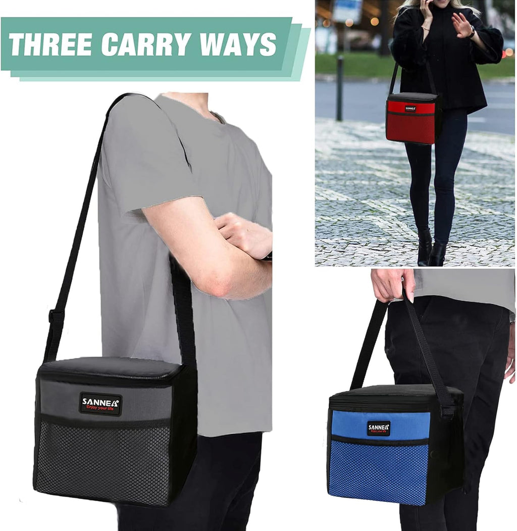 6 Can/5L Lunch Bag for Women Men Portable Lunch Box Small Cooler Bag Soft Collapsible Reusable Insulated Lunch Tote for Everyday Work Travel ((Yellow)