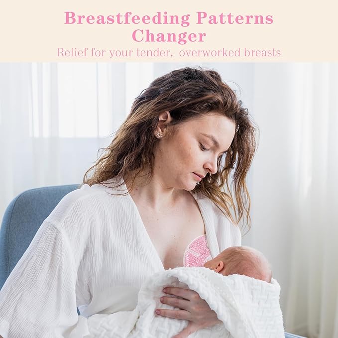 Hot/Cold Breast Gel Bead Ice Packs Breast Cooling/Heat Pads Relief for Breastfeeding, Nursing Pain, Mastitis, Engorgement, Swelling, Plugged Ducts | Boost Milk Let-Down & Production,2 Pack (Pink)-BubblyBeeBaby