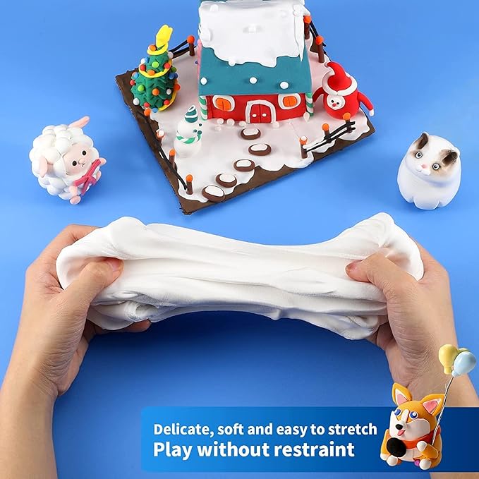 ifergoo White Air Dry Clay, Modeling Clay for School Art & Craft Project. Refill White Clay for Kids Age 3-12, Boys and Girls Gift-BubblyBeeBaby