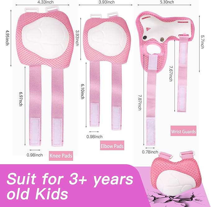 Kids Bike Helmet Set Adjustable Helmet for Ages 3-15 Kids Toddler Boys Girls Youth, Multi-Sport Bicycle Skateboarding Football Rollerskating Scooter Rollerblade Balance Bike Helmets-BubblyBeeBaby