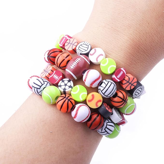 1600PCS Volleyball Sports Ball Polymer Clay Beads Charms for Friendship Bracelets Making Kit Cute Fun Beads DIY Arts Crafts Birthday Gifts for Kids Girls Volleyball Bead-BubblyBeeBaby