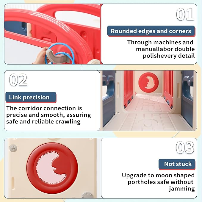 12 in 1 Toddler Outdoor Playset with Swing, Indoor Swing and Slide Set Playground for Toddlers 1-3, Durable Climber Basketball Hoop Ball Toddler Indoor Playset for Home Playground - Red Blue-BubblyBeeBaby