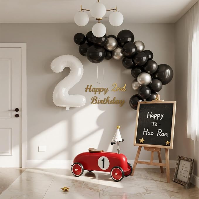 140pcs Metallic Black Round Balloons Different Sizes 18 12 10 5 Inch Latex Balloons for Arch Decoration Party Balloon Kit for Graduation Birthday Party Wedding Balloon Baby Shower Decoration-BubblyBeeBaby