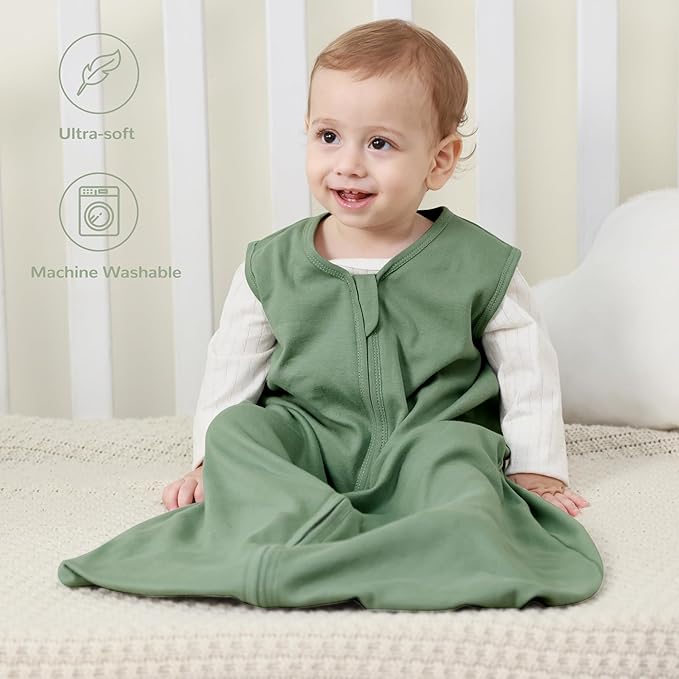 JELLYMONI Baby Sleep Sack 18-24 Months 100% Cotton Wearable Blanket, 0.5 TOG Soft Lightweight Toddler Sleeping Sack 3 Pack 2-Way Zipper Newborn Sleep Sacks-BubblyBeeBaby