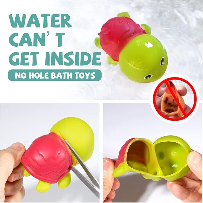 Hely Cancy Infant Bath Toys for 18 Months - No Hole Animal Bathtub Toys, Baby Bath Tub Toys-BubblyBeeBaby