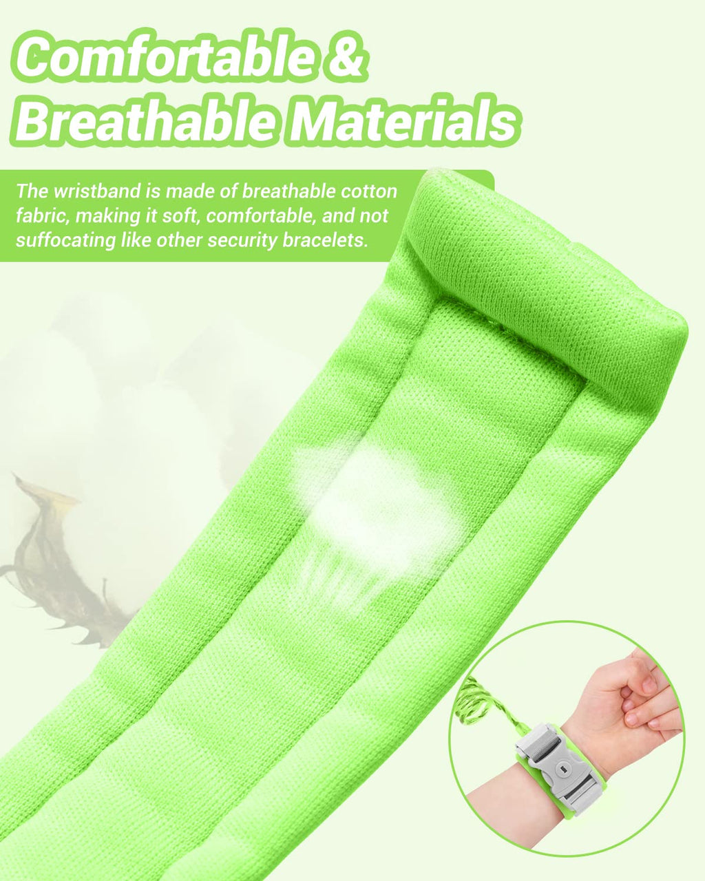 Dr.meter Anti Lost Wrist Link, 2 Pack Toddler Safety Leash with Key Lock, Reflective Child Walking Harness - Dual 8.2ft Length Blue & Green Kids Leash for Supermarket Mall Airport Amusement Park Zoo