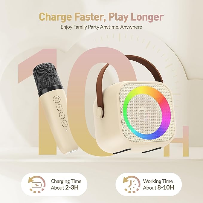 Karaoke Machine for Kids, Karaoke Gifts for Girls Ages 4, 5, 6, 7, 8, 9, 10, 12 +Year Old Birthday Party, 4-12 Years Old Christmas Toys Gift for Girls-BubblyBeeBaby