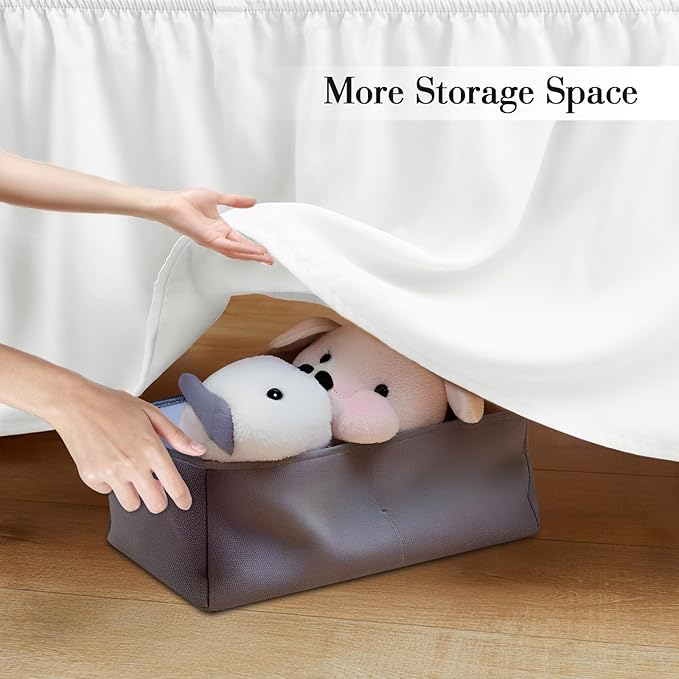 Horbaunal 2 Pack Crib Skirt & Crib Bed Sheet Set, White Crib Bed Skirt 28" x 52" with 14" Drop Dust Ruffle, Soft Microfiber Toddler Bedskirt Nursery Bedding Skirt for Baby Girls and Boys-BubblyBeeBaby