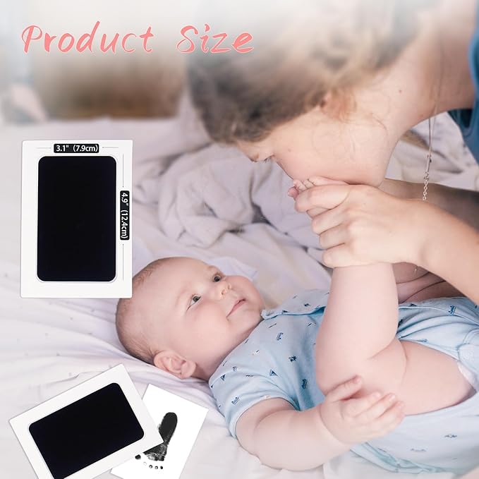 1-Pack Clean Touch Ink Pad for Baby Handprints and Footprints, Baby Footprint Kits,Inkless Hand and Footprint Kit,No Mess Ink Pad for Baby Hand and Footprints,Baby Shower Gifts for New Moms-BubblyBeeBaby