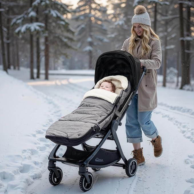 Momcozy Stroller Footmuff | Universal, Weather-Proof, Warm Stroller Bunting Bag | Extendable Winter Cover | Adjustable Buckle-BubblyBeeBaby