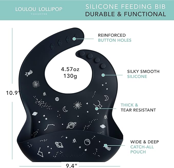 Loulou Lollipop Soft, Waterproof Silicone Feeding Bib for Babies and Toddlers-BubblyBeeBaby