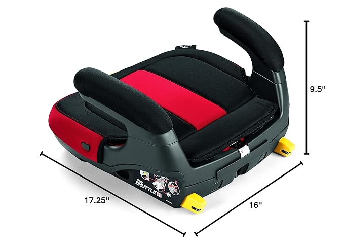 Peg Perego Viaggio Shuttle - Booster Car Seat - for Children from 40 to 120 lbs - Made in Italy - Monza (Black & Red)-BubblyBeeBaby