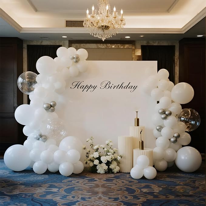 140pcs White Round Balloons Different Sizes 18 12 10 5 Inch Latex Balloons for Arch Decoration Party Balloon Kit for Graduation Birthday Party Wedding Balloon Baby Shower Decoration-BubblyBeeBaby