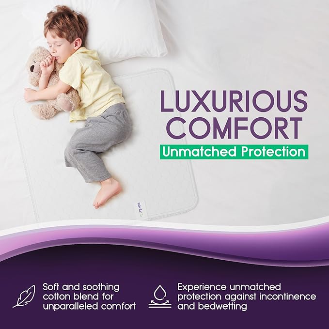 Incontinence Bed Pads - 4 Pack 34"x36" Reusable Waterproof Mattress Protectors - Highly Absorbent, Machine Washable - for Children, Pets and Seniors - Green - Royal Care-BubblyBeeBaby