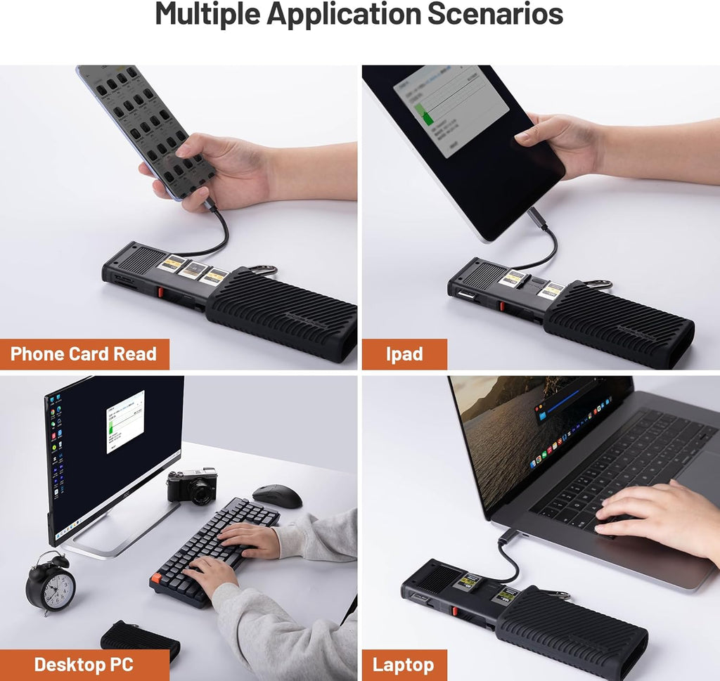 PGYTECH Createmate CFexpress Type B Card Reader Case USB 3.2 Gen 2 10Gbps SD Card Reader for Photographers(CFexpress-B, Black)