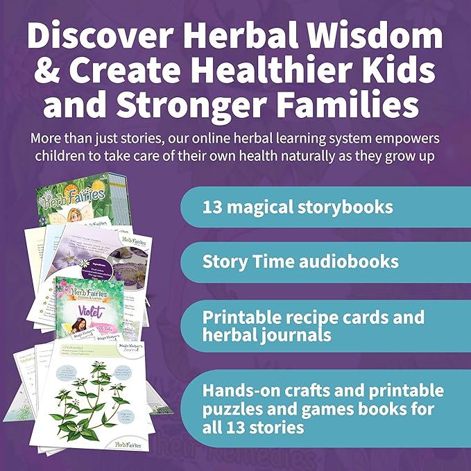 Herb Fairies: 13 Plant Books Set & Digital Learning System - Explore Plants & Healing Herbs Through Engaging & Educational Stories - Includes Audiobooks, Printables, Recipes, Crafts, Puzzles & Games-BubblyBeeBaby