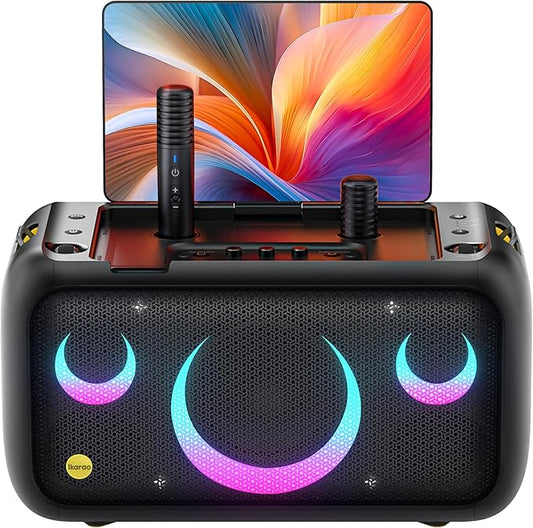 Karaoke Machine for Adults, with Lyrics Display Built-in 13.3" Screen, Truly All in One Karaoke Machine with 2 Wireless Microphone (Hidden & Self Charging), 460W Bluetooth Speaker for Party, TV-BubblyBeeBaby