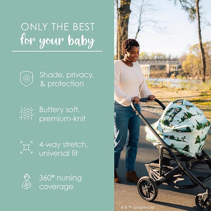 Milk Snob Star Wars Original 5-in-1 Cover - Nursing Cover for Breastfeeding - Baby Car Seat Cover, Carseat Canopy & Stroller - Essential All-in-One Cover - Gift for Mom, Baby (Endor Escape)-BubblyBeeBaby