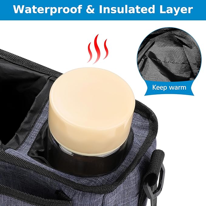 Accmor Universal Stroller Organizer with Insulated Cup Holder and Shoulder Strap, Stroller Bag Caddy Organizer Stroller Accessories for Uppababy, Baby Jogger, Nuna, Doona, Britax Strollers-BubblyBeeBaby