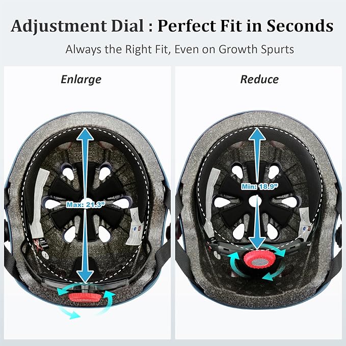 KAMUGO Kids Adjustable Helmet, with Sports Protective Gear Set Knee Elbow Wrist Pads for Toddler Age 2-8 Boys Girls, Bike Skateboard Hoverboard Scooter Rollerblading Helmet Set-BubblyBeeBaby