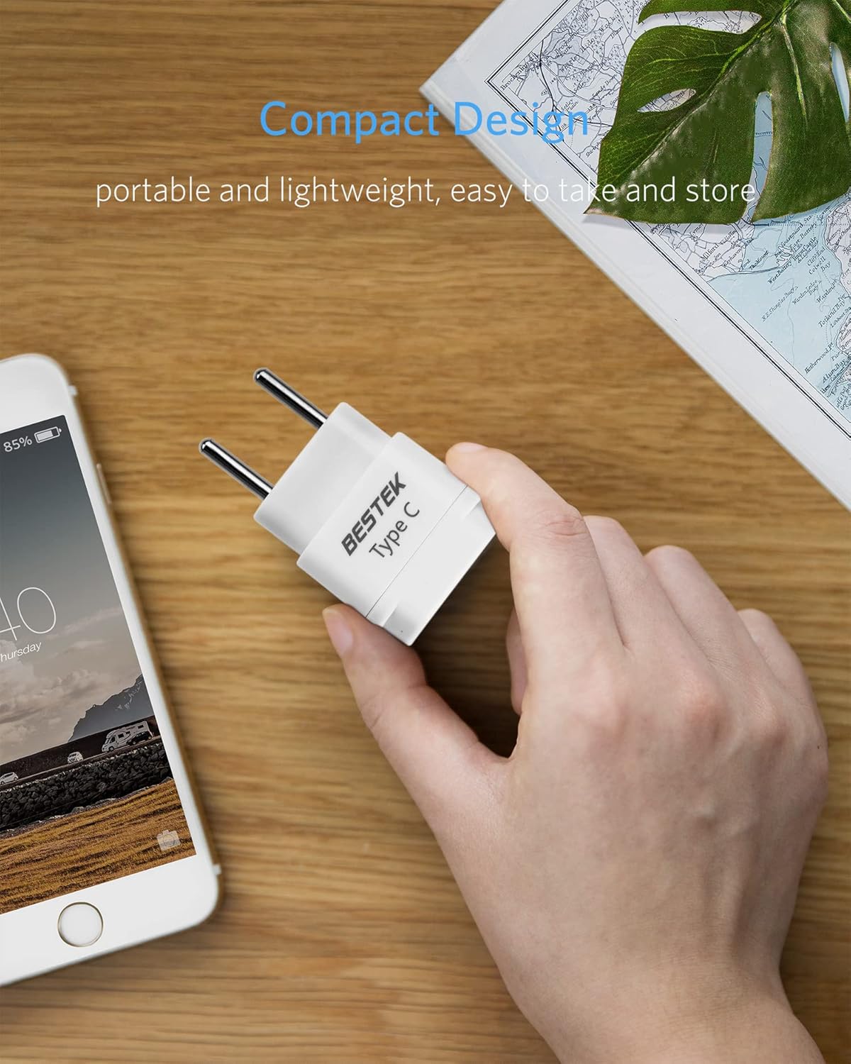 BESTEK European Travel Plug Adapter Set, Grounded Universal Power Plug Adapter for US to Type E/F, Type C, Type G Countries, UK, Germany, France, Italy, Spain, Ireland and All of Europe, 3 Pack