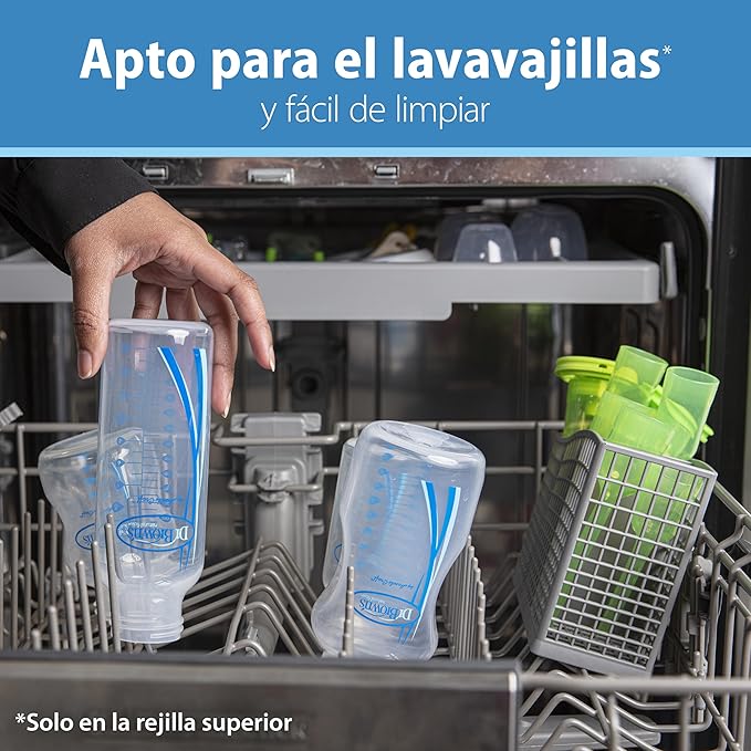 Dr. Brown's Natural Flow Anti-Colic Options+Wide-Neck Baby Bottle,9 oz/270 mL,Level 1 Nipple,1-Pack,0m+-BubblyBeeBaby