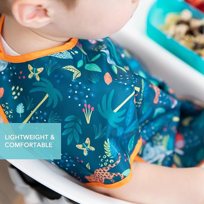 Bumkins Bibs - Toddler Bibs, Waterproof, Large for 1-3 Years, Short Sleeve-BubblyBeeBaby