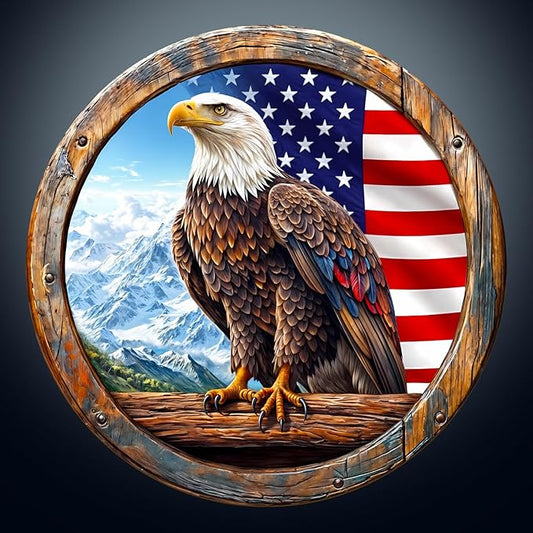 KAAYEE Wooden Puzzles for Adults, 3D Vision Effect Bald Eagle Wooden Jigsaw Puzzle Unique Shape Wood Puzzle Adult, 3D Effect Flat Puzzle Birthday Gifts Family Game (L-13.4 * 13.4in-300pcs)-BubblyBeeBaby