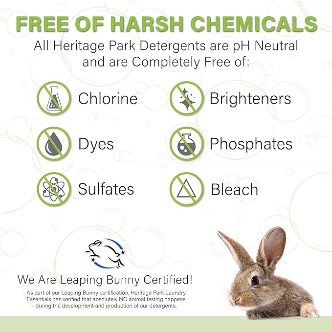 Heritage Park Silk & Wool Fragrance Free, Hypoallergenic, pH-Neutral Laundry Detergent - Dermatologist-tested, Sensitive Skin-Friendly, Enzymes-Free, Ultra Concentrated (4 Fl Oz)-BubblyBeeBaby