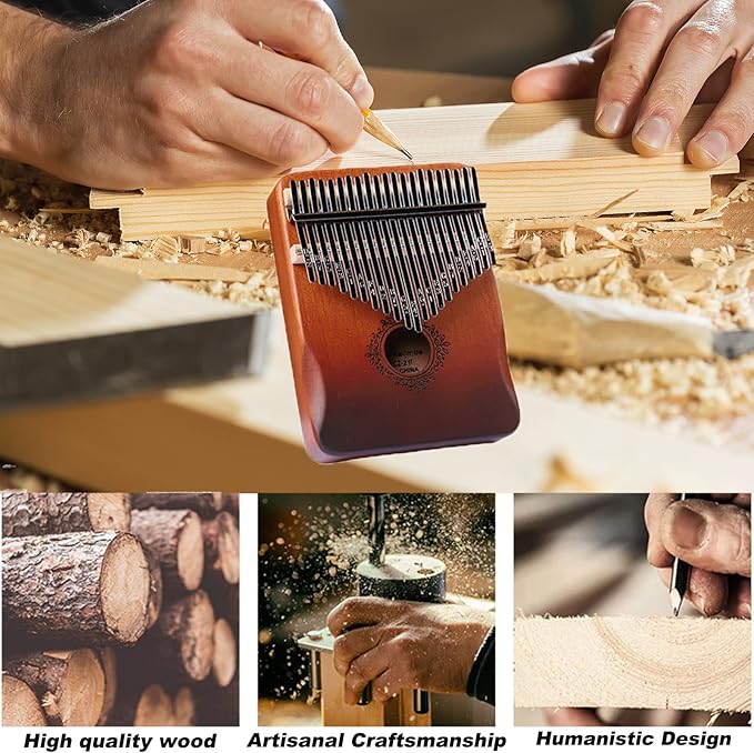 Kalimba 21 Keys Thumb Piano, Easy To Learn Portable Kalimba Thumb Piano With Beautiful Hard Packing Box, Gifts For Kids,Adult,Beginners,Professional-BubblyBeeBaby