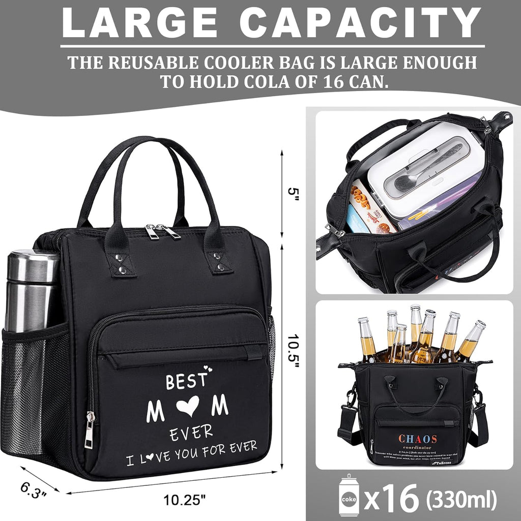 TuErCao Mom Lunch Bag Useful Unique Mother's Day & Birthday Gifts from Daughter Son Husband Insulated Personalized Lunch Box for Work