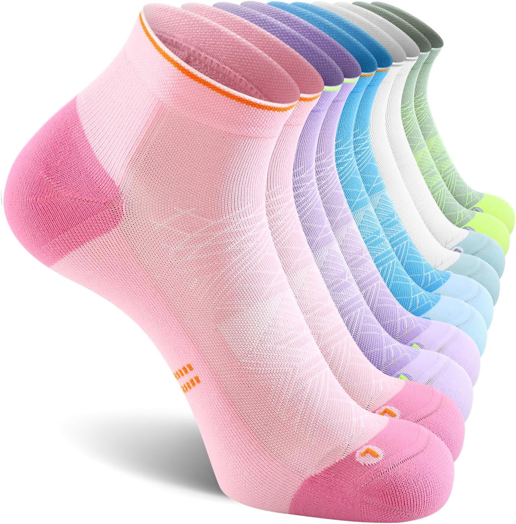 CS CELERSPORT 2/5 Pairs Ankle Compression Socks for Men and Women Running Athletic Socks