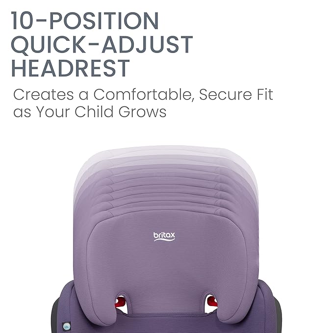 Britax Highpoint Backless Belt-Positioning Booster Seat, SafeWash Purple Ombre-BubblyBeeBaby
