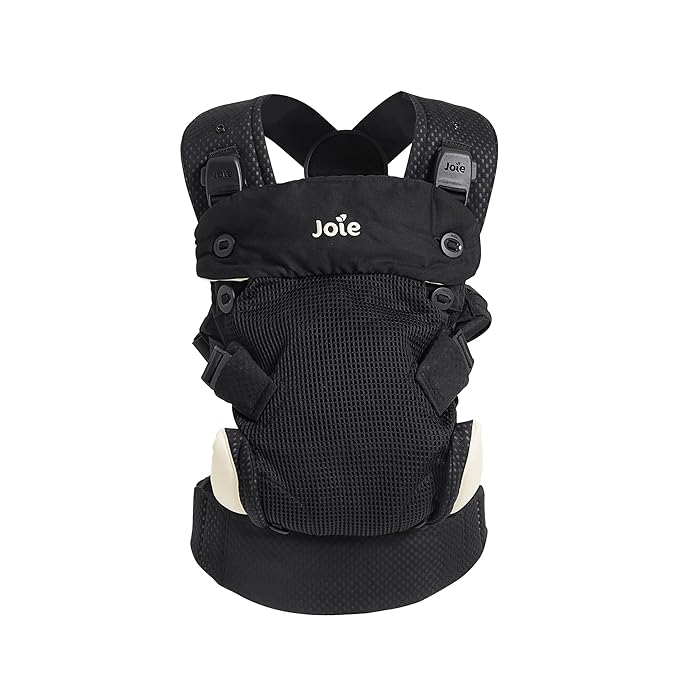 Joie Savvy Lite Air 3-in-1 Baby Carrier – Lightweight, Ergonomic Baby Carrier with 3 Carry Positions, Breathable Fabric, Padded Straps, and Lumbar Support (Jet)-BubblyBeeBaby