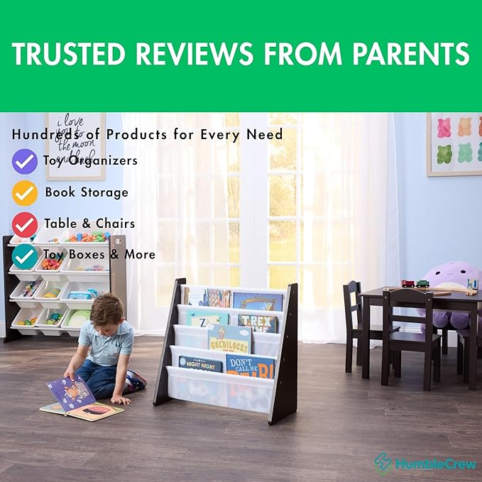 Humble Crew Supersized Toy Storage Organizer with 16 Removable Bins, Espresso/White – Large Toy Storage for Toddlers Ideal for Kids' Rooms, Playrooms, and Nurseries - Modern Toy Bins for Kids-BubblyBeeBaby