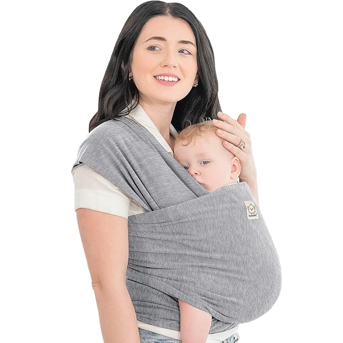 KeaBabies Baby Wrap Carrier - All in 1 Original Baby Carrier Newborn to Toddler Sling, Easy to Wear, Hands Free Bonding, Lightweight, Breathable Infant Wraps (Classic Gray)-BubblyBeeBaby