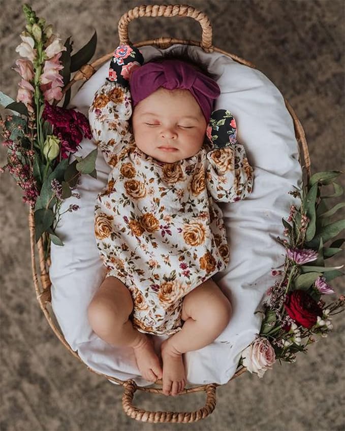 BQUBO Newborn Infant Toddler Mittens No Scratch Cotton Elastic Wrist Gloves Hypoallergenic for 0-6 Months Baby Boys Girls-BubblyBeeBaby