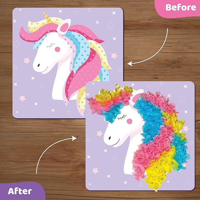 jackinthebox Poke Poke Art – Magical Theme, Mess-Free Fabric Art and Craft, Flower Pressing Kits, Gift for Kids, Girl Gifts, DIY Activity Boy Gift, Toys for Girls and Boys Ages 4 5 6 7 8-BubblyBeeBaby