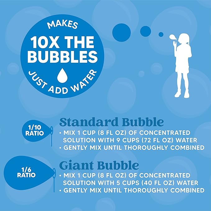 JOYIN 32 OZ Concentrated Bubble Solution for Bubble Machines (Up to 2.5 Gallons), Concentrated Solution Refills for Machine, Wands, Blower, Easter, Kids, Parties-BubblyBeeBaby