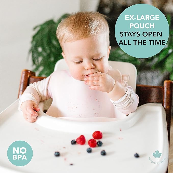 Loulou Lollipop Soft, Waterproof Silicone Feeding Bib-BubblyBeeBaby