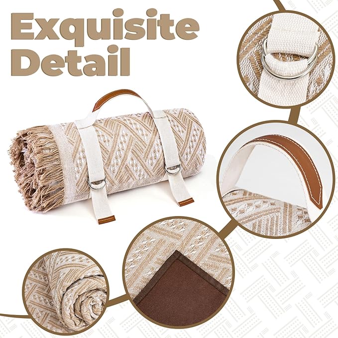 2 in 1 Extra Large 80"* 80" Rug Picnic Waterproof Outdoor Beach Blanket Foldable Camping Mat Car Travel Necessities Mountaineering Essentials Camper Accessories Backpacking Gear Trip Supplies-BubblyBeeBaby