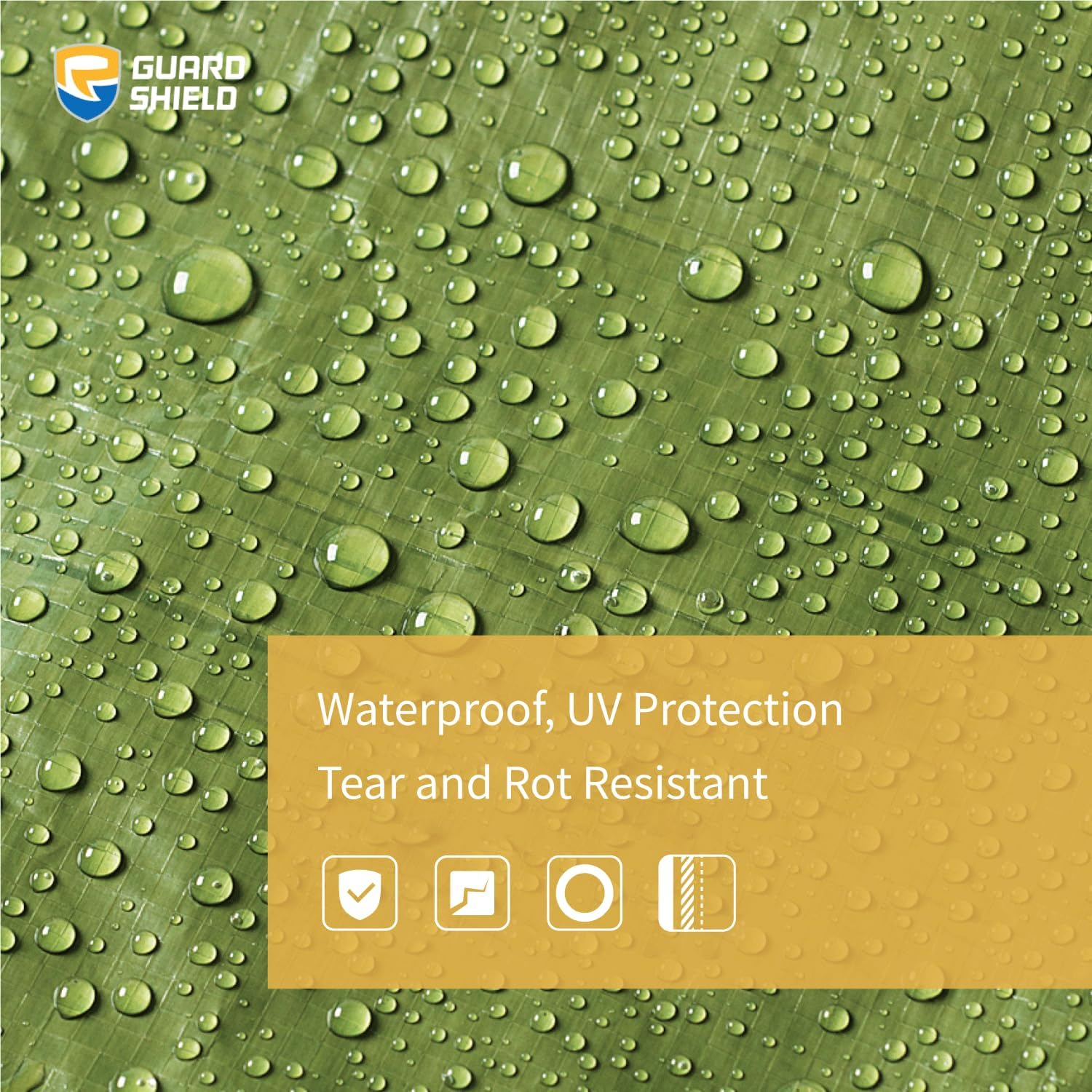 GUARD SHIELD Tarp Green 8x10 Feet Multi Purpose Waterproof Poly Tarp Cover 5mil